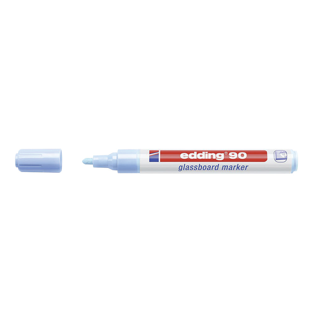 Marker Edding 90 pentru suprafete din sticla, varf 2-3 mm, albastru deschis Marker Edding 90 pentru suprafete din sticla, varf 2-3 mm, albastru deschis